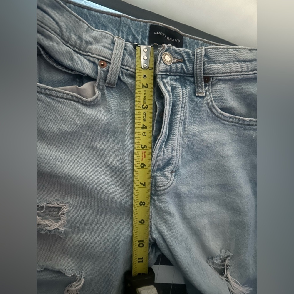 Lucky Brand Light Blue Ripped Straight Leg Jeans - Picture 2 of 9